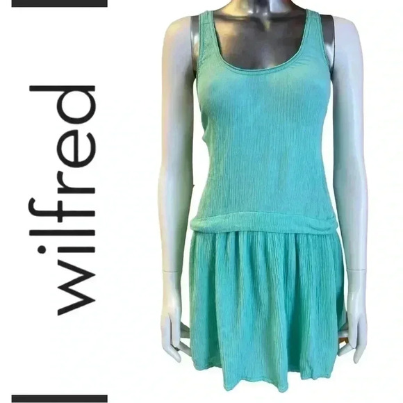 Aritzia Wilfred Tank Style Dress Sleeveless False Hem Green Size XXS - Picture 1 of 8